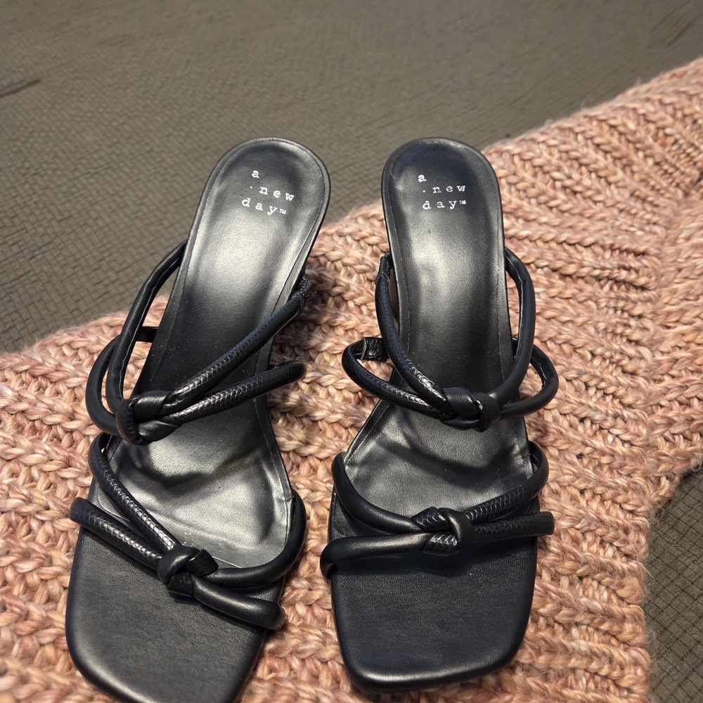 A New Day Women's Black Strappy Mules
